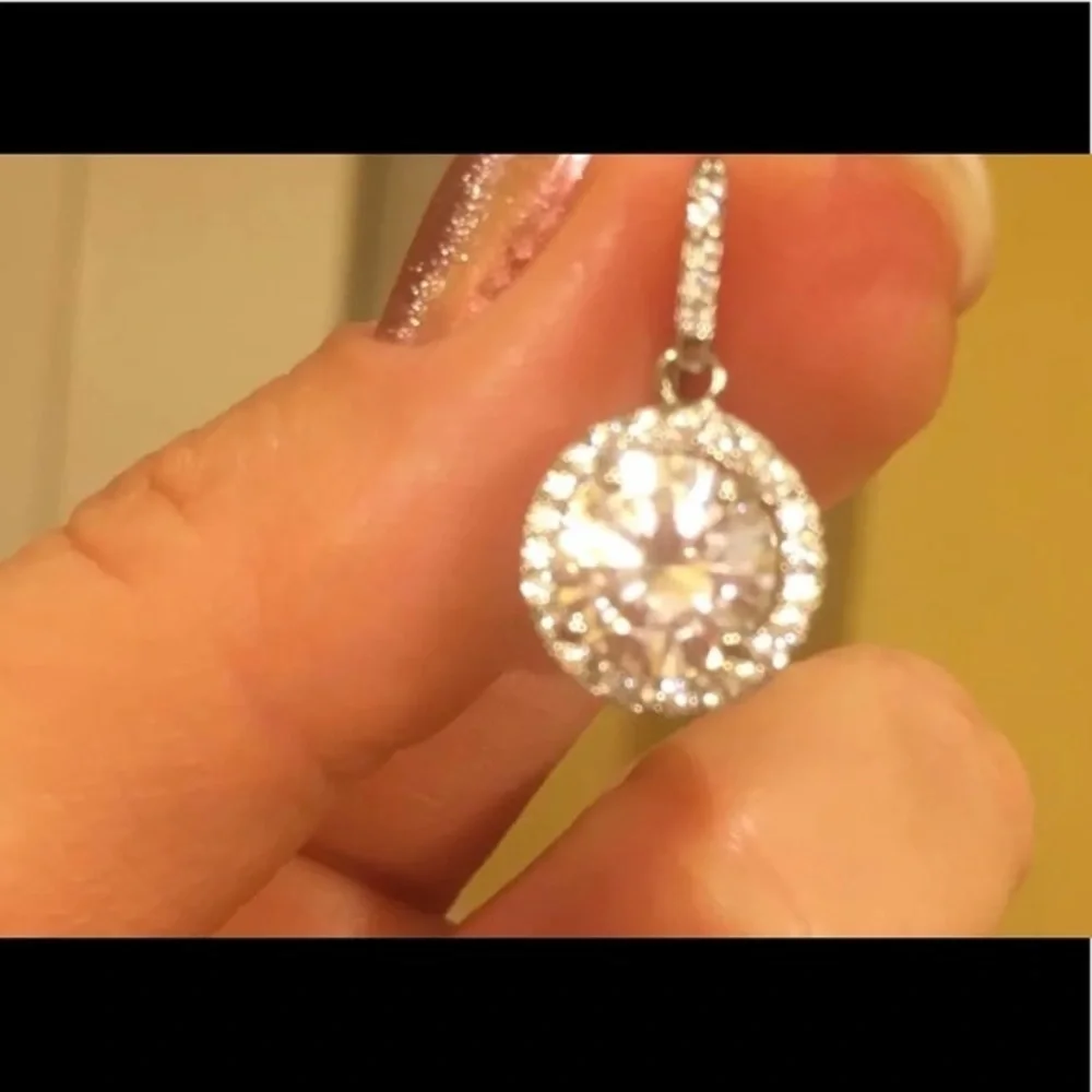 AAA CUBIC ZIRCONIA DROP EARRINGS - Picture 5 of 7